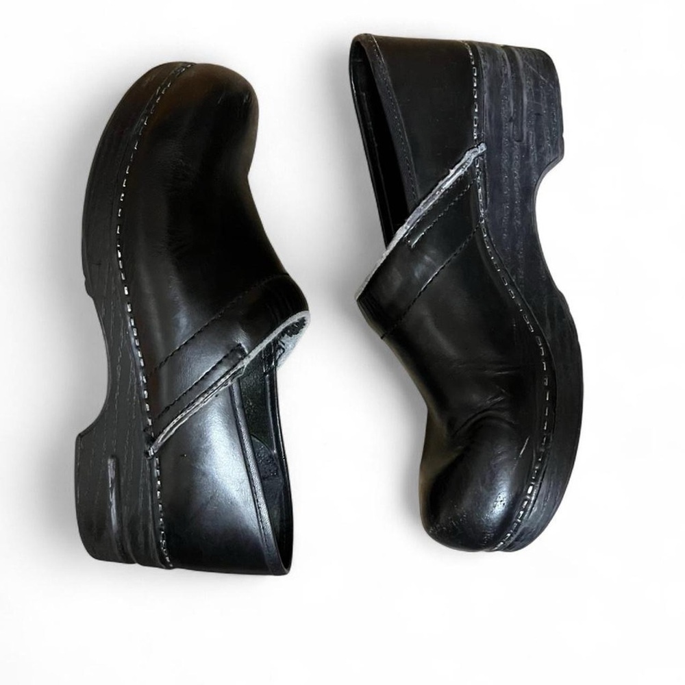 Dansko Black Leather Clogs